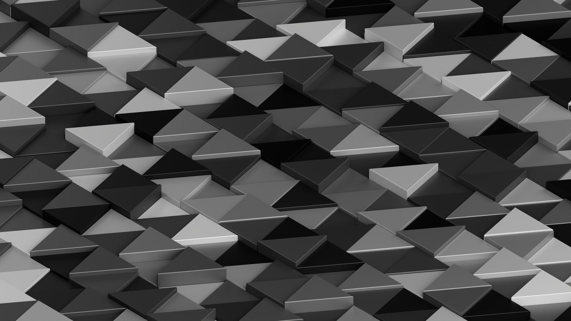 Stylish black and white 3D triangle pattern creating a modern geometric texture.