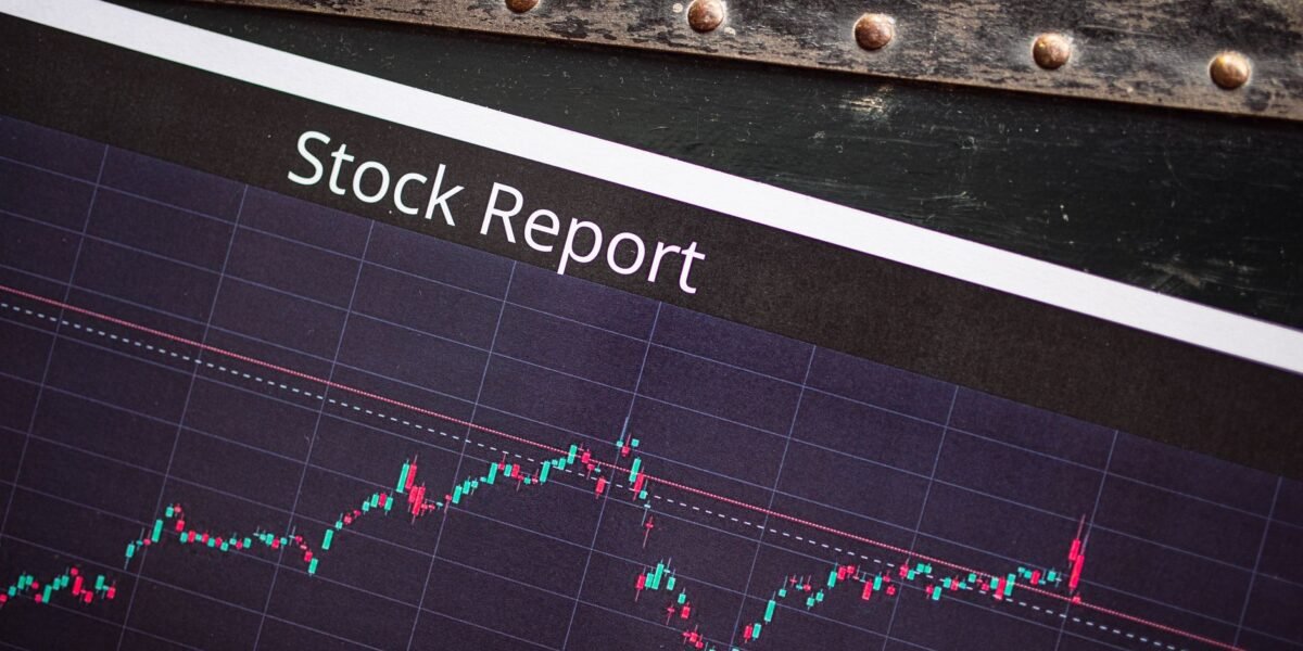 Detailed view of a stock report displaying a market performance graph with data trends.