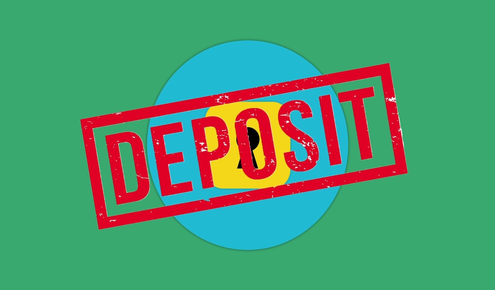 Colorful vivid picture of apartment purchase concept with inscription deposit as initial payment for loan agreement