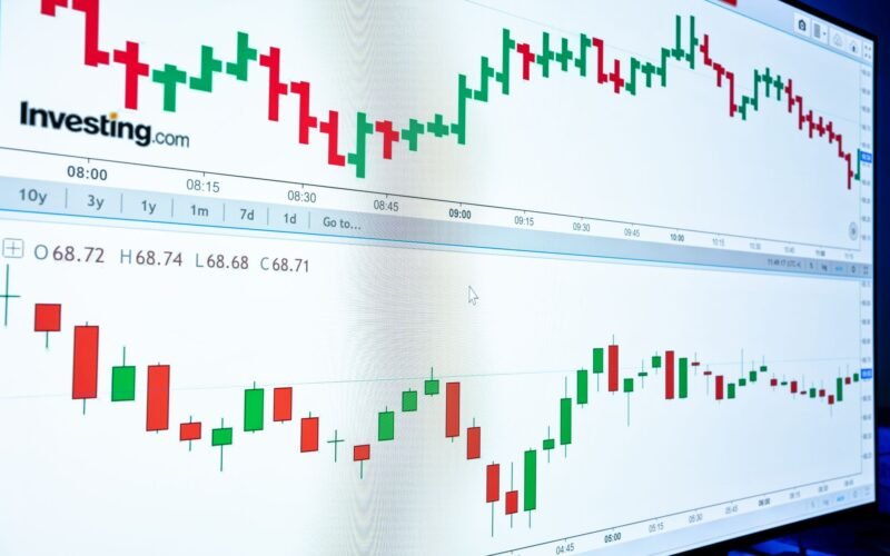 Detailed financial graphs depicting market trends and stock data for investment analysis.