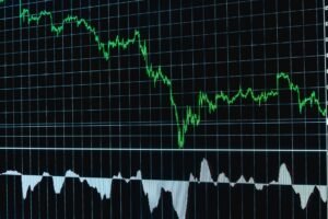 Detailed financial chart showing a downward trend, ideal for economics and stock market analysis.